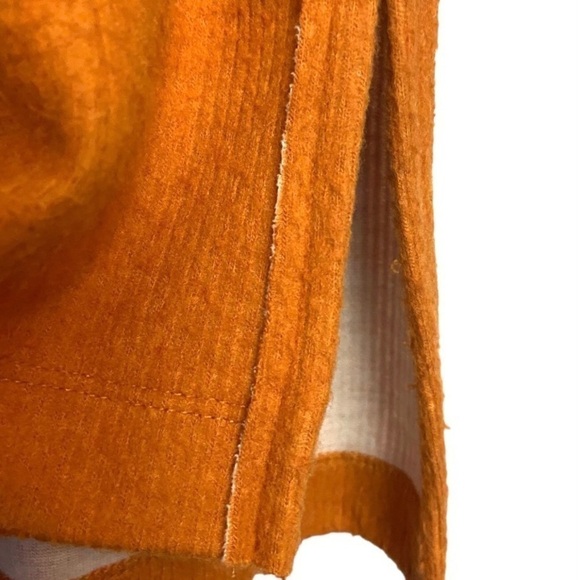 Anthropologie Orange Rust Color Mock Neck Sweater Tunic Side Slit Pullov… - Picture 2 of 8